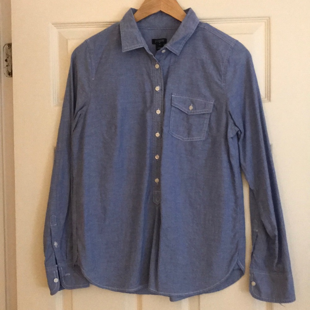 J. Crew chambray button-up.